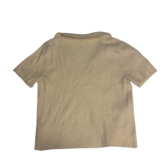 H&M RIBBED KNIT SHORT SLEEVE POLO - Picture 2 of 3